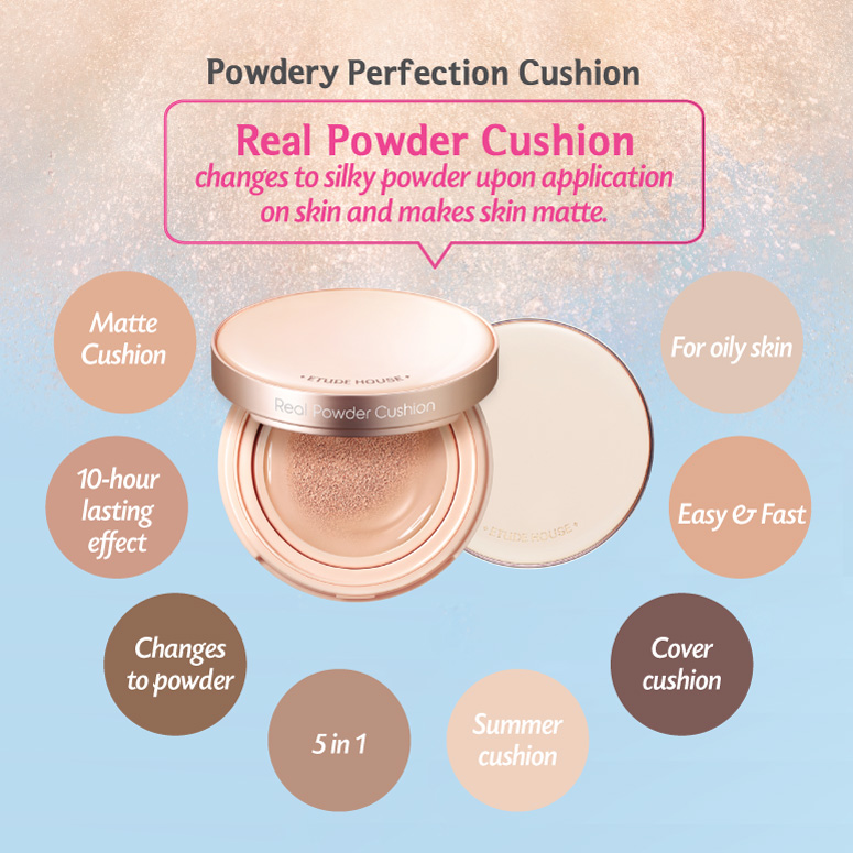 Etude House Real Powder Cushion SPF50+/PA+++ 15g [3 Shades To Choose]